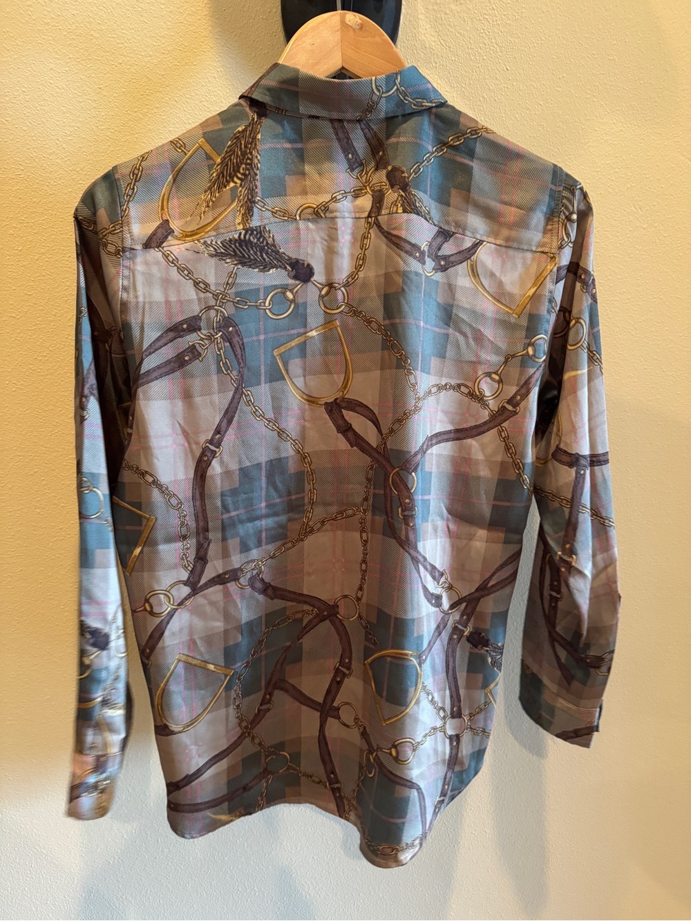NWT Lauren Ralph Lauren medium All-over equestrian print with belts and chains - Picture 8 of 12
